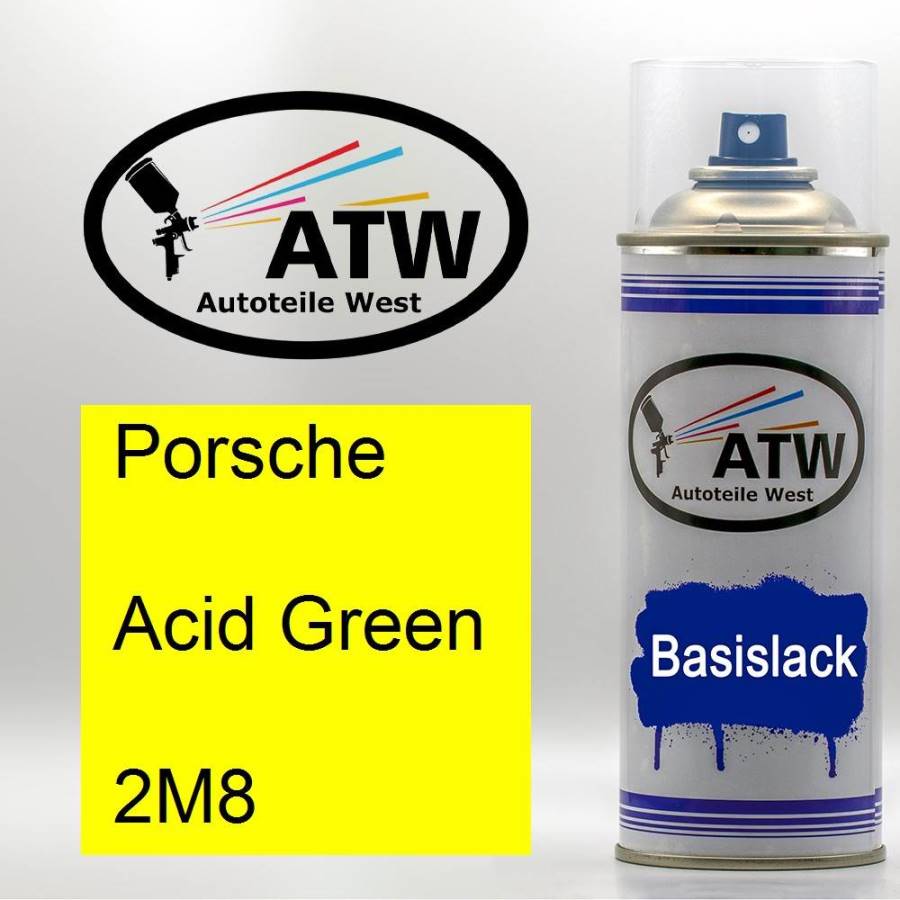 Porsche, Acid Green, 2M8: 400ml Sprühdose, von ATW Autoteile West.